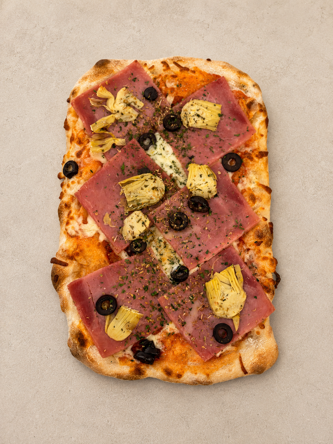 Pinsa Romana Prosciutto — verse ambachtelijke pinsa