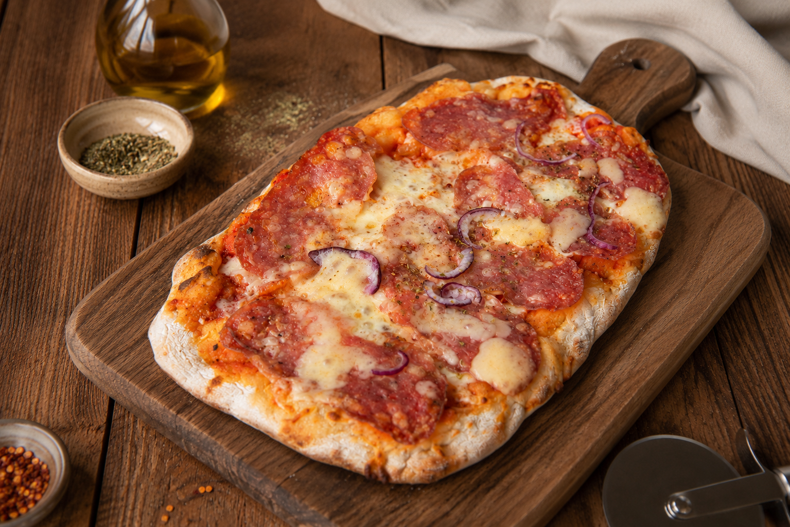 Pinsa Romana Diavola — authentieke Italiaanse pinsa